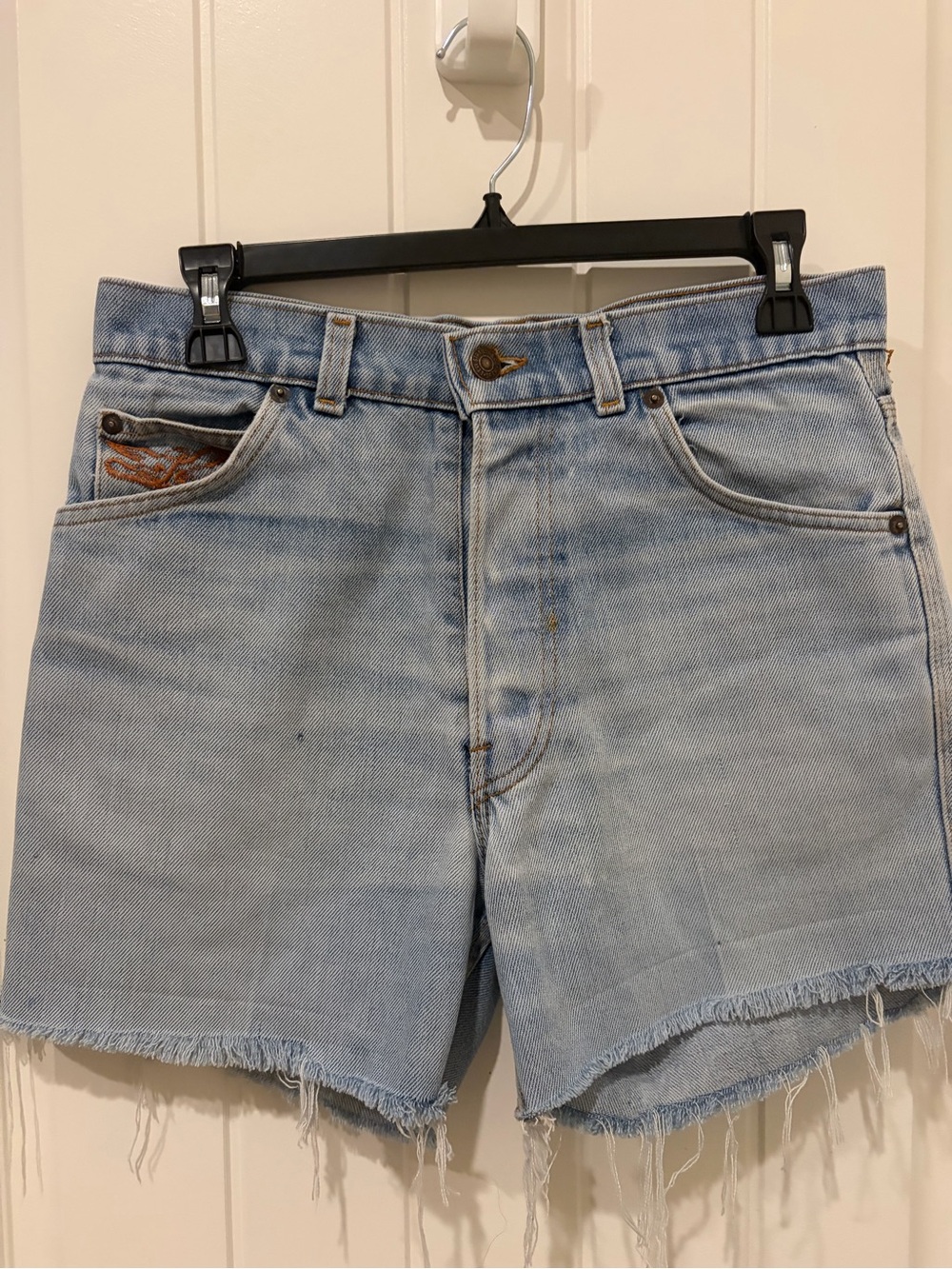 Rare vintage Light Blue Denim Cutoff Shorts - Classic High-Waist Style